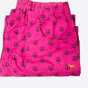Victoria’s Secret Pink Peace sign Pants Vintage M Roll-tab, Lounge Beach sleep